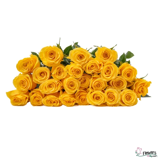 25 HAPPY YELLOW ROSES